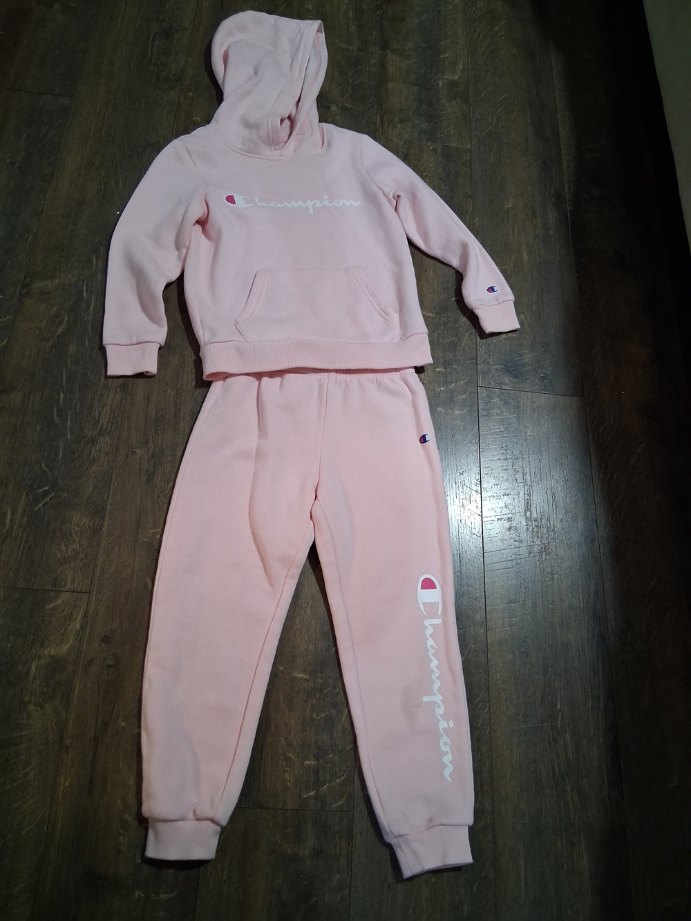 Champion Kids Pink Hoodie Jogger Matching Set Athletic Wear MK Size 5